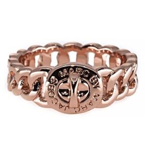 Marc Jacobs Rose Gold Turnlock Ring Size M/L